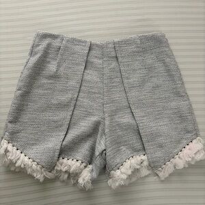 Gray Fringe Women Shorts